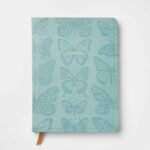 240pg Ruled Journal 8"x6" Butterfly Embossed Soft Cover, Narrow Lined, Teen & Adult Notebook
