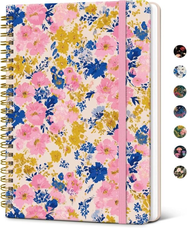 A5 Spiral Notebook, M-Pink Garden, 140 Pages A5 Spiral Notebook, M-Pink Garden, 140 Pages