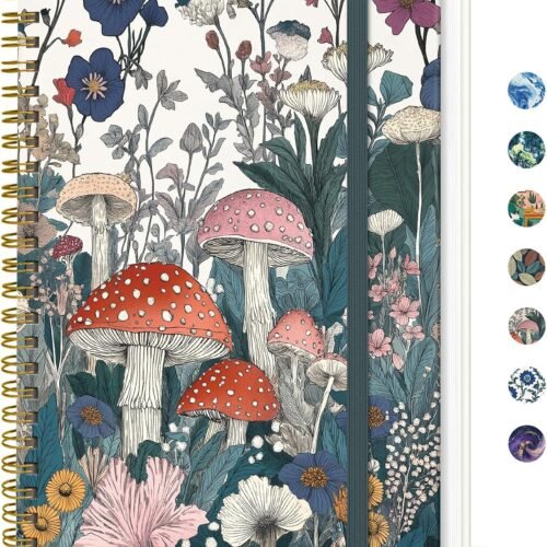 A5 Spiral Notebook, O-Vivid Mushroom, 140 Pages A5 Spiral Notebook, O-Vivid Mushroom, 140 Pages