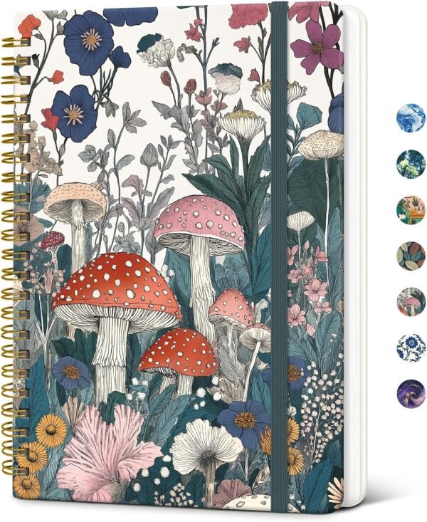A5 Spiral Notebook, O-Vivid Mushroom, 140 Pages A5 Spiral Notebook, O-Vivid Mushroom, 140 Pages